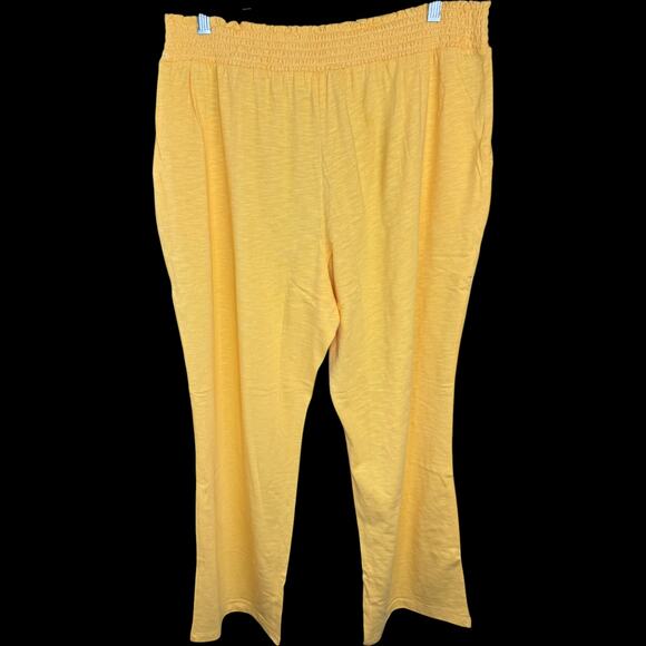 Candace Cameron Bure Apricot Pants Petite L Slub Knit NWT Orange Stretch - Picture 4 of 9